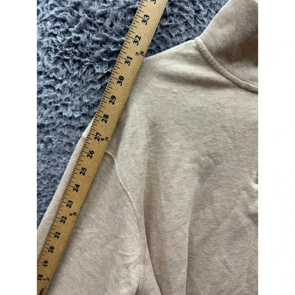 Polo Ralph Lauren Estate Rib Quarter-Zip Pullover Sweater Beige Mens Size XL